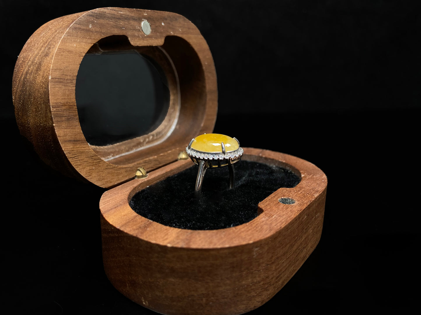 Sunlit Marigold Drop · Nature Burmese Jadeite Ring