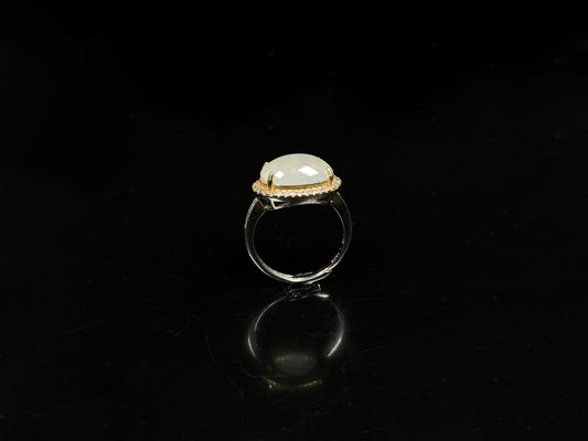 A cool moon radiance jadeite ring.