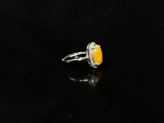 Autumn marigold whisper jadeite ring.