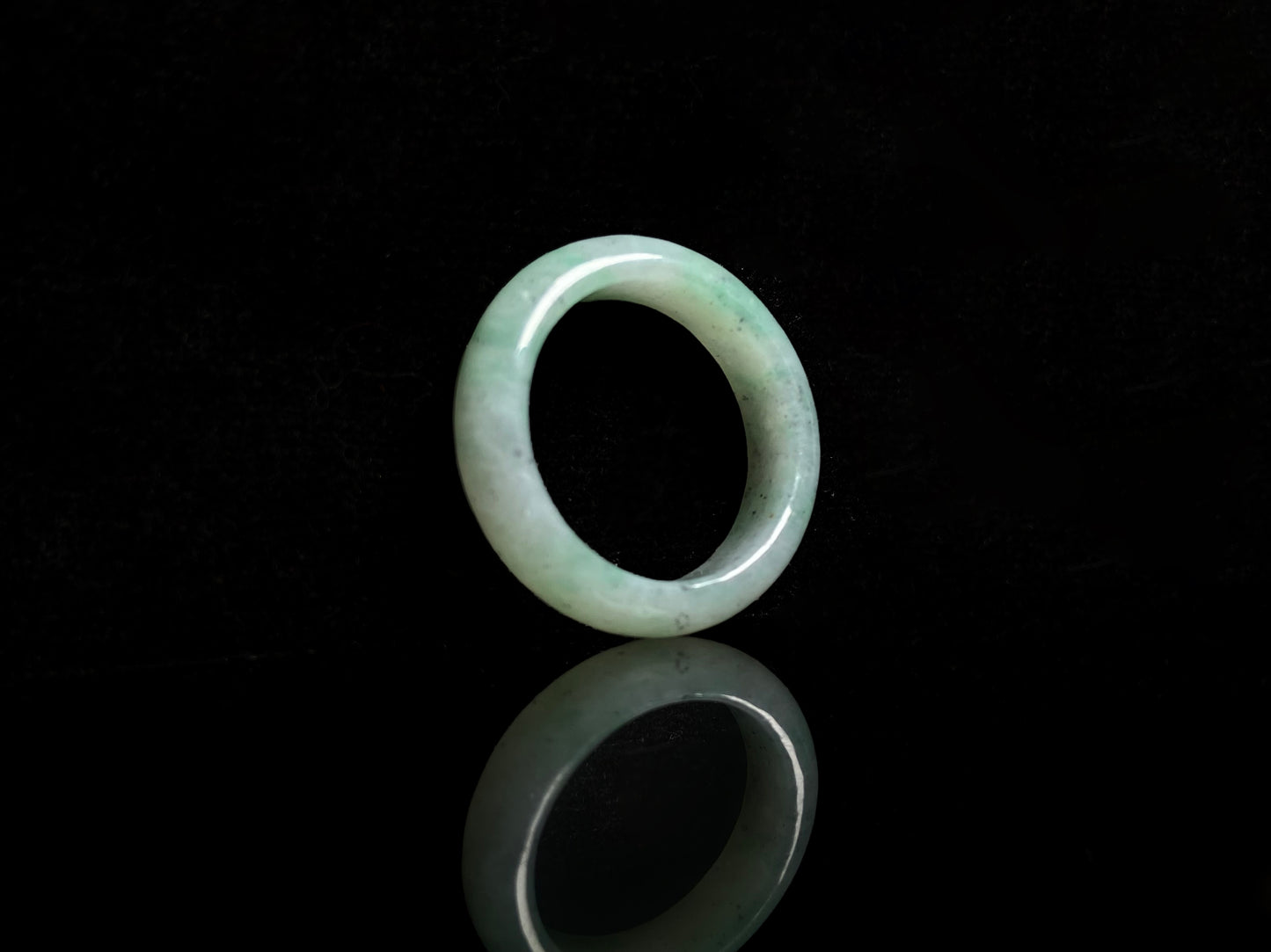 A misty green accent jadeite ring.