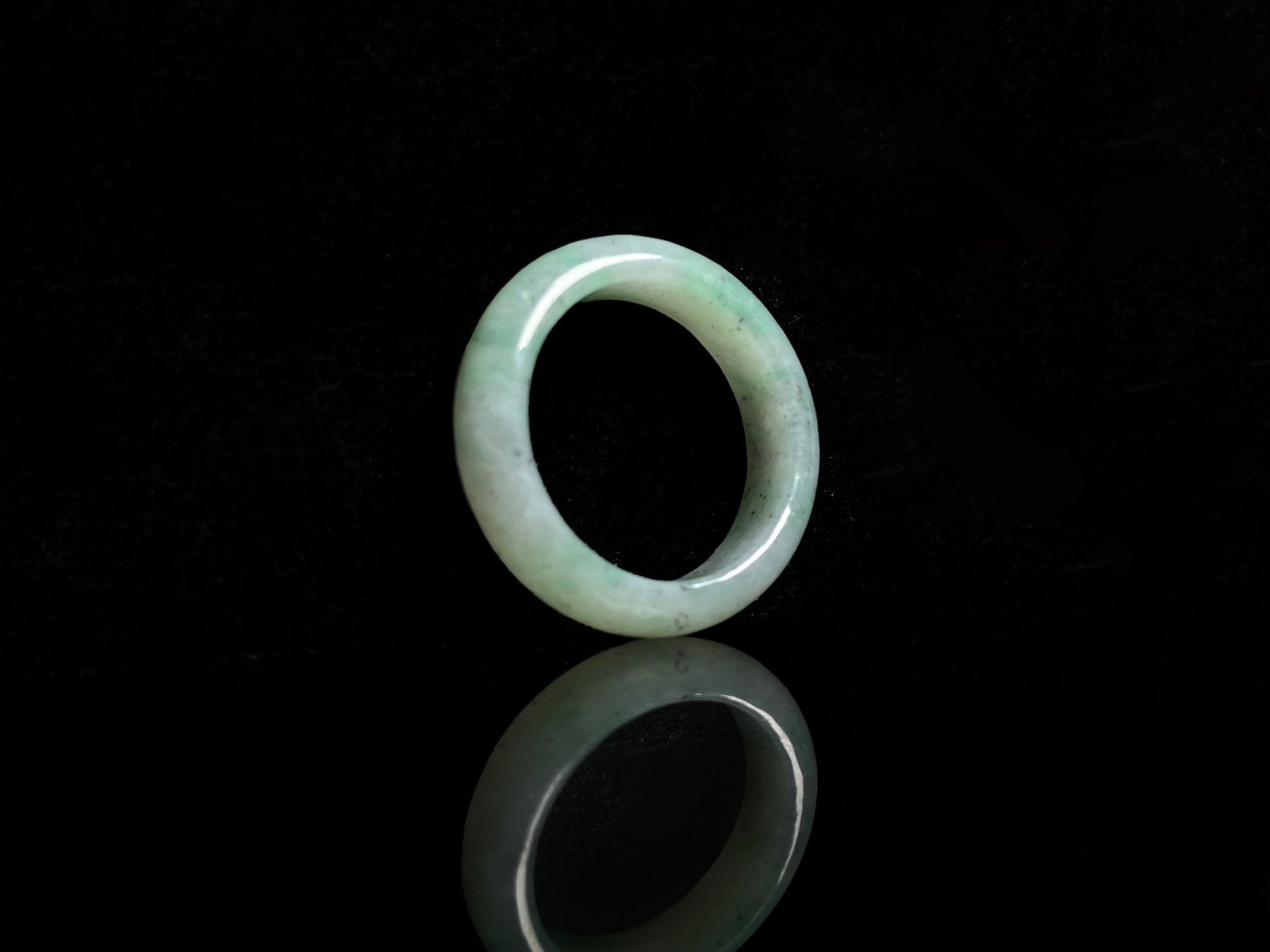 A misty green accent jadeite ring.