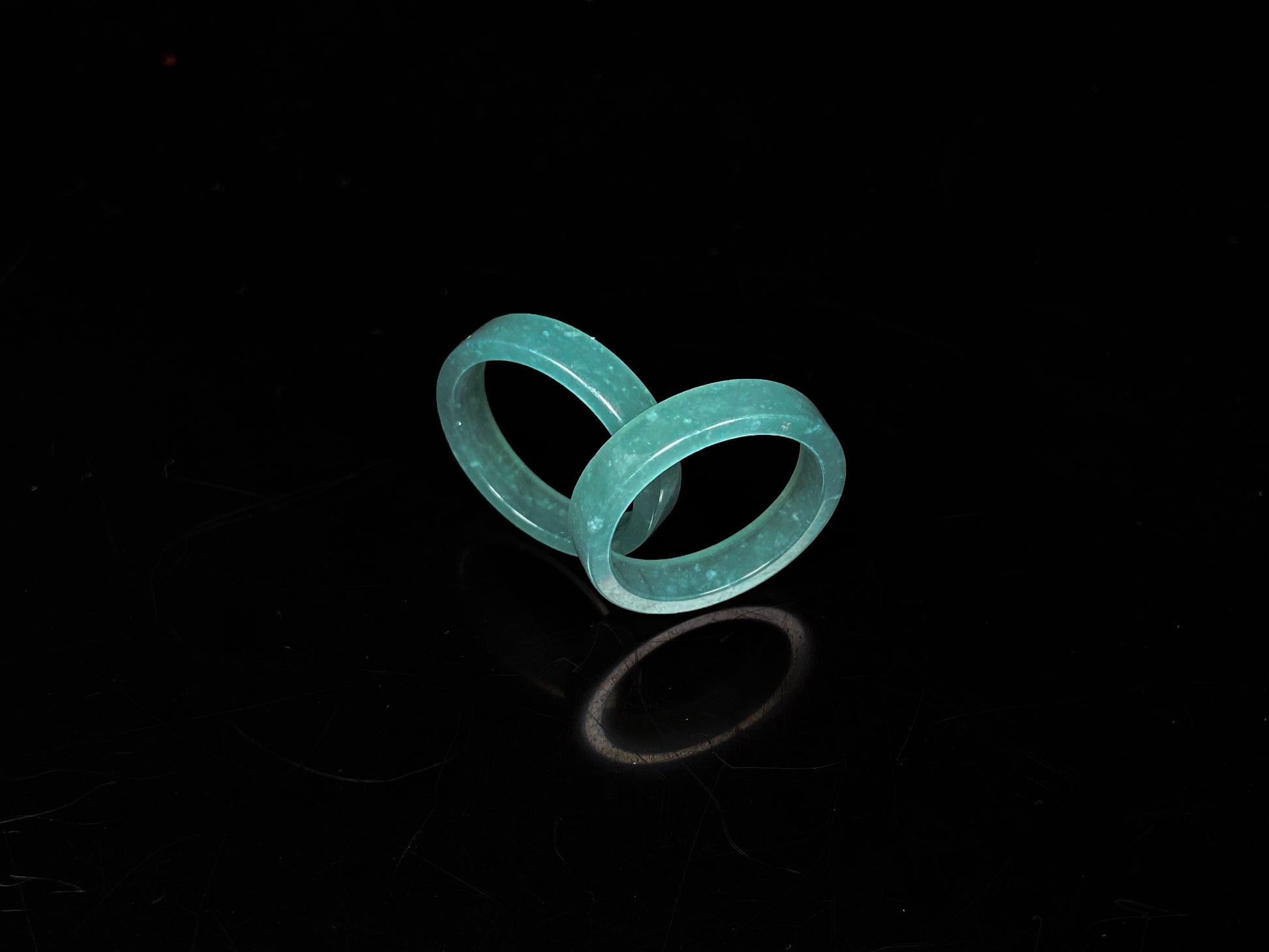 A icy teal mist hush jadeite ring.