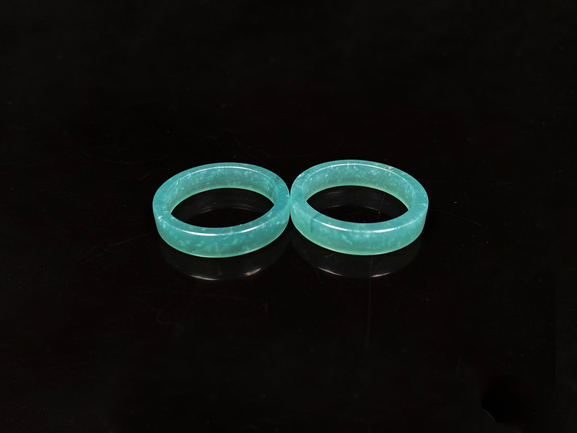 A icy teal mist hush jadeite ring.