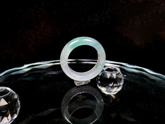 A soft green icy hush jadeite ring.
