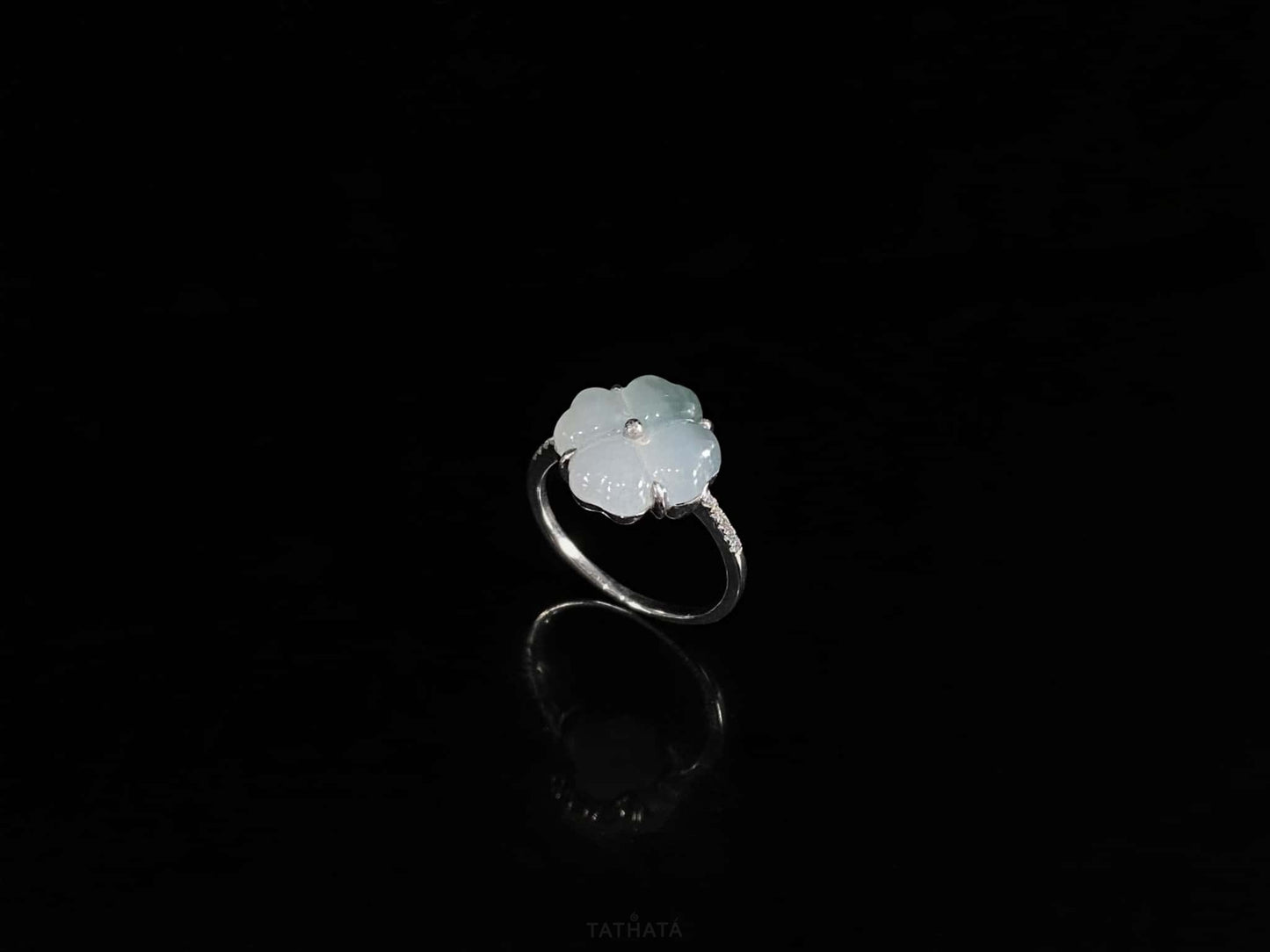 Mist Ice Four-leaf Clover · Natural Burmese Jadeite Set