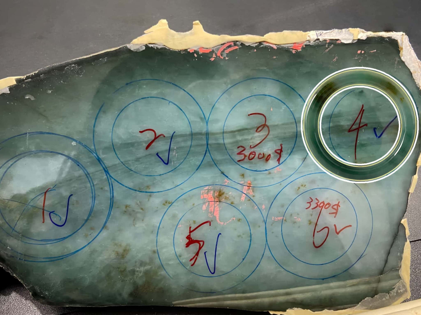 A honey green mist jadeite bangle.