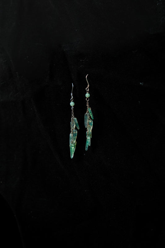 Spice & Spirit · Green Jadeite Chili Cluster Earrings