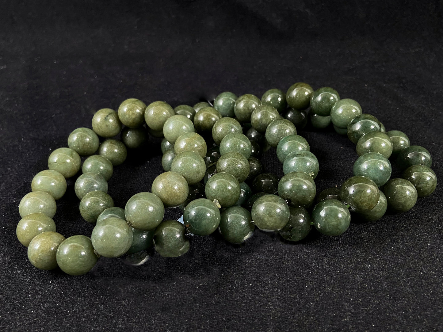 Indigo Dream Jade Strand Protection Spiritual Calm · Natural Guatemalan Jadeite Beads Bracelet