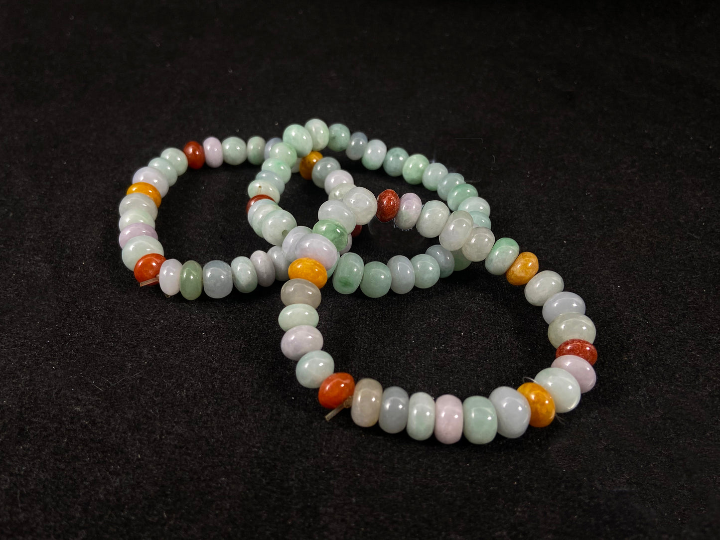Colorful Sunrise Radiance Jadeite Bracelet Positive Energy · Natural Burmese Jadeite Beads Bracelet