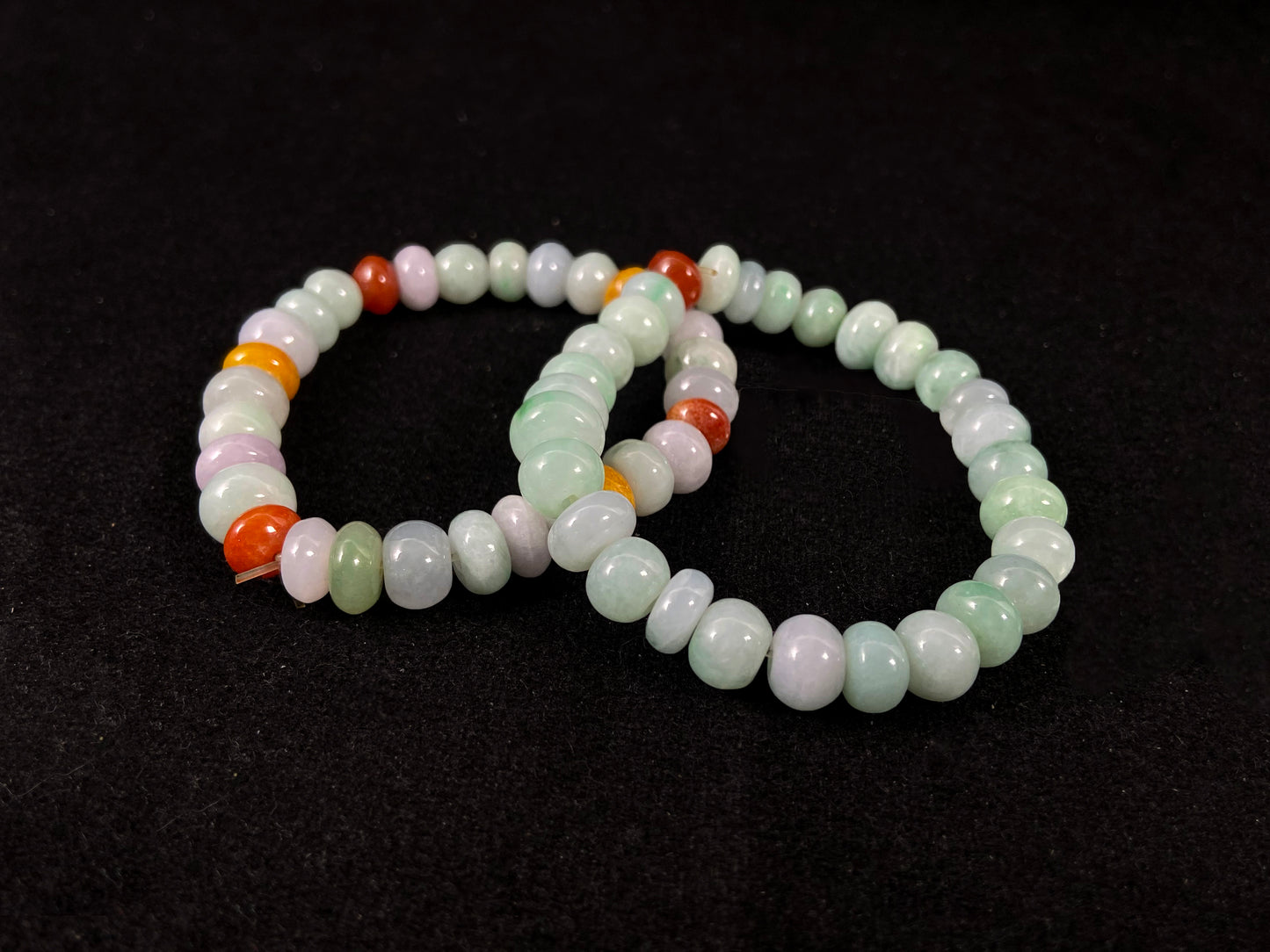 Colorful Sunrise Radiance Jadeite Bracelet Positive Energy · Natural Burmese Jadeite Beads Bracelet