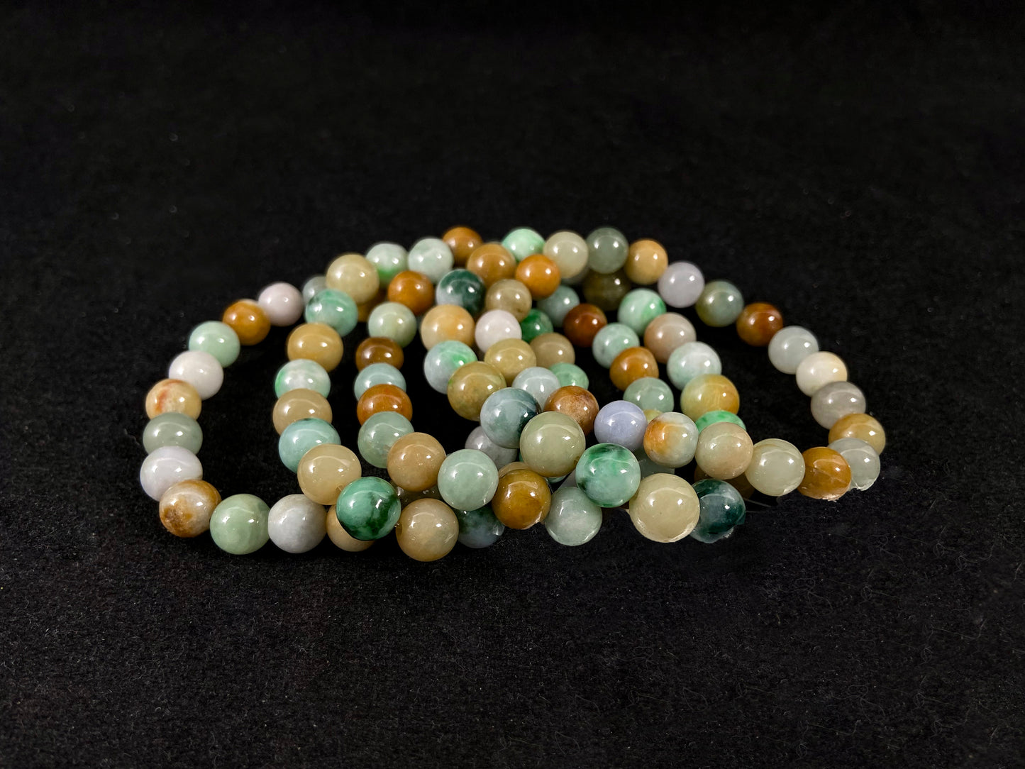 Multicolor Jadeite Prosperity Balanced Energy · Natural Burmese Jadeite Beads Bracelet