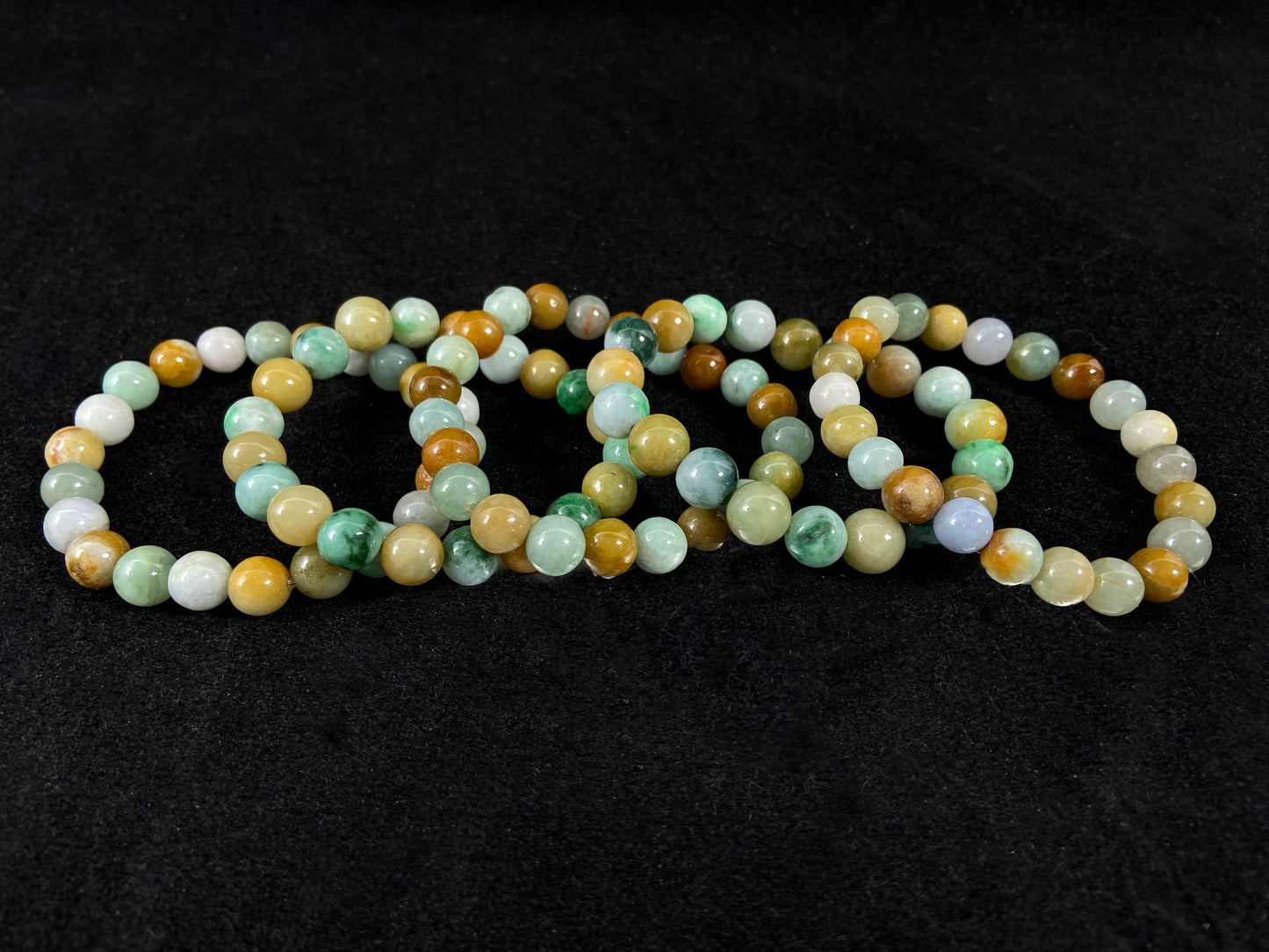 Multicolor Jadeite Prosperity Balanced Energy · Natural Burmese Jadeite Beads Bracelet