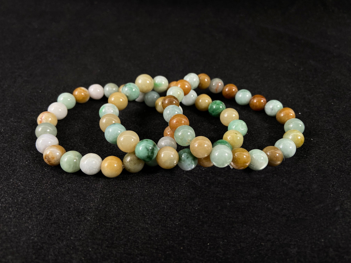 Multicolor Jadeite Prosperity Balanced Energy · Natural Burmese Jadeite Beads Bracelet