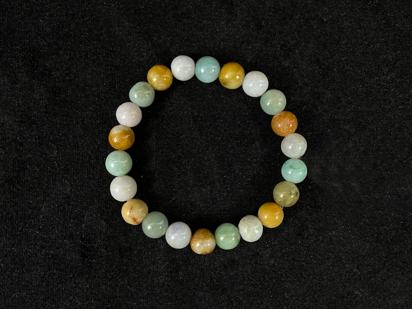 Multicolor Jadeite Prosperity Balanced Energy · Natural Burmese Jadeite Beads Bracelet