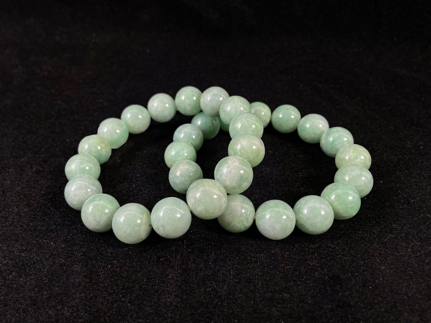 Apple Green Jade Strand Aura Soothing Harmony · Natural Burmese Jadeite Beads Bracelet(10mm)