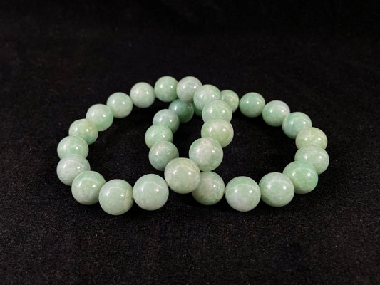 Apple Green Jade Strand Aura Soothing Harmony · Natural Burmese Jadeite Beads Bracelet (10mm)