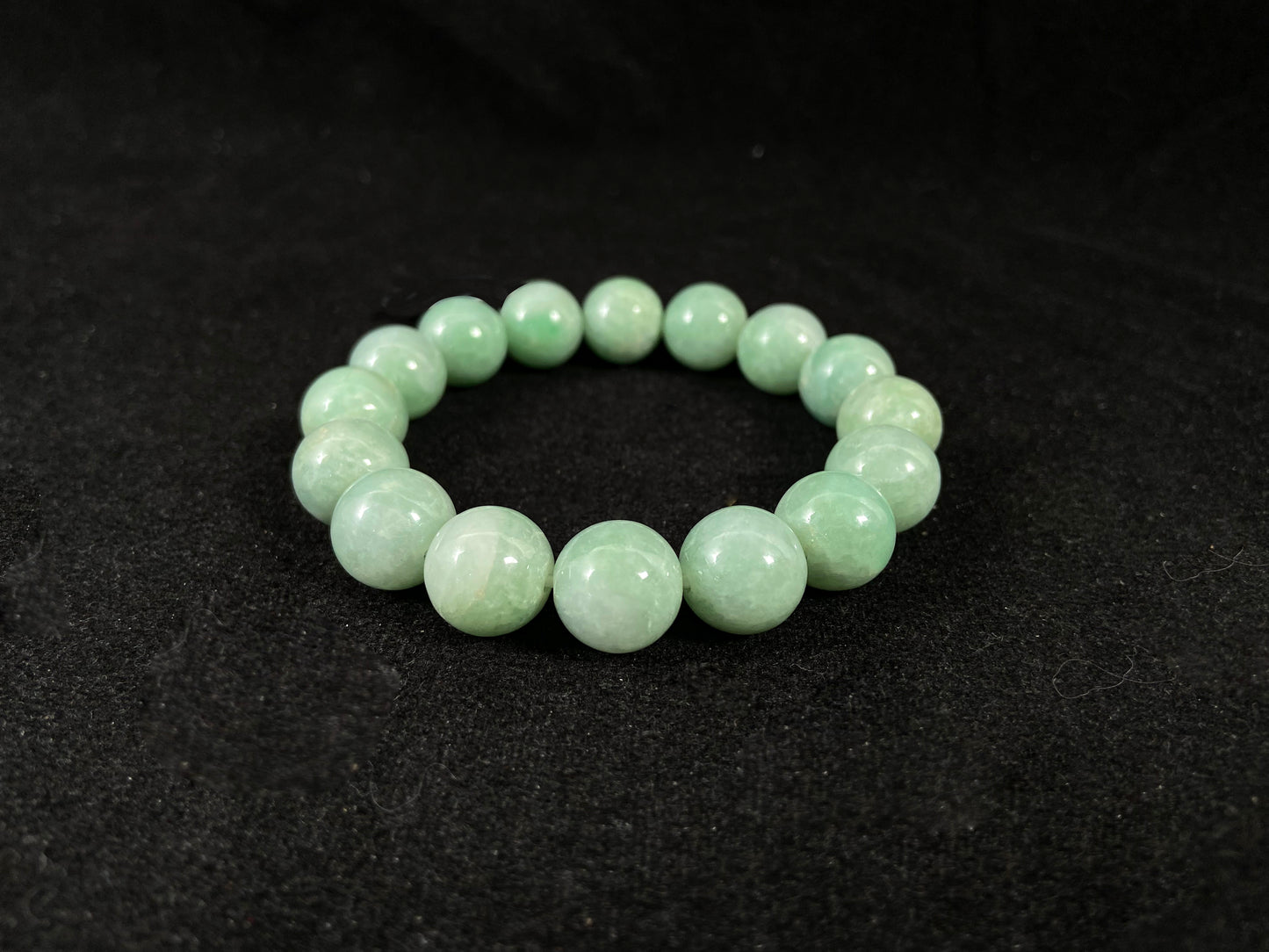 Apple Green Jade Strand Aura Soothing Harmony · Natural Burmese Jadeite Beads Bracelet(10mm)