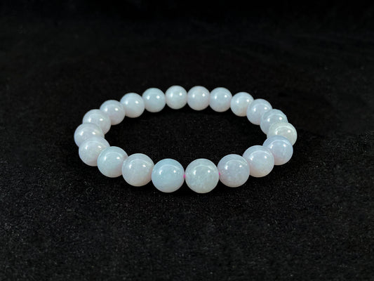 Lavender Jade Strand Violet-Mist Romantic Aura Soothing Harmony · Natural Burmese Jadeite Beads Bracelet(10mm)