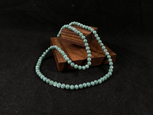 Shrouded in Mist for Harmony · Natural Blue Jadeite Beads Bracelet