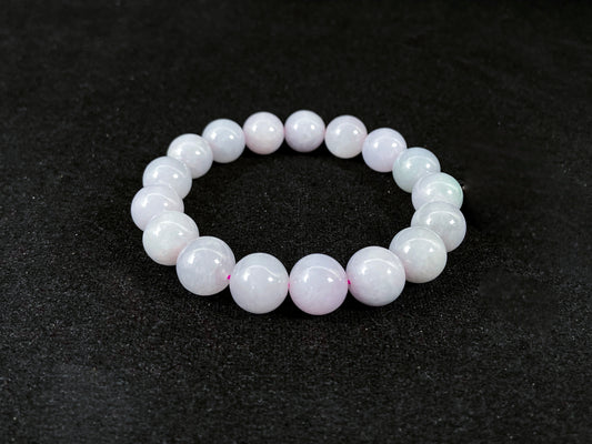 Lavender Jade Strand Violet Mist Romantic Aura Soothing Harmony · Natural Burmese Jadeite Beads Bracelet(12mm)
