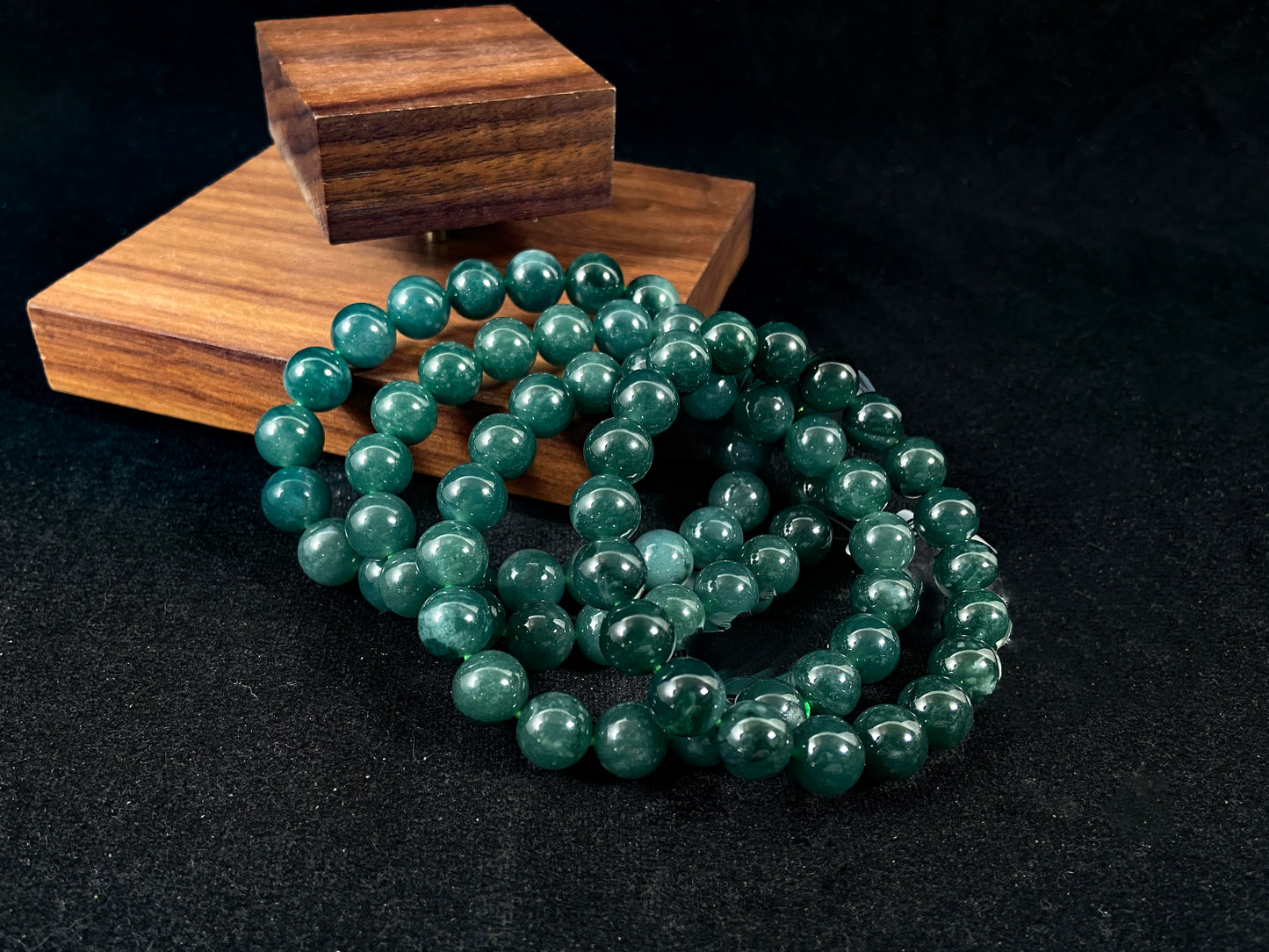 Starry Midnight  Wisdom Tranquility · Natural Blue Jadeite Beads Bracelet