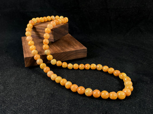 Imperial Yellow Fortune Attracting Gift · Rare Golden Jadeite Beads Bracelet