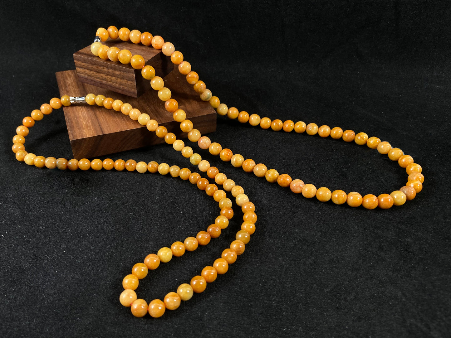 Imperial Yellow Fortune Attracting Gift · Rare Golden Jadeite Beads Bracelet