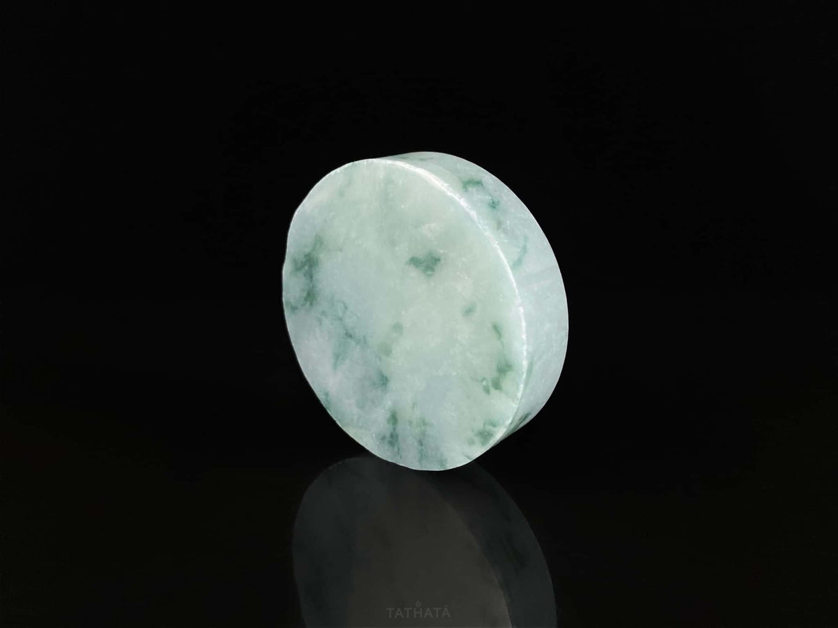 Semi-Finished Jade Blank | Mist Green Wisps · Nature Burmese Jadeite Core