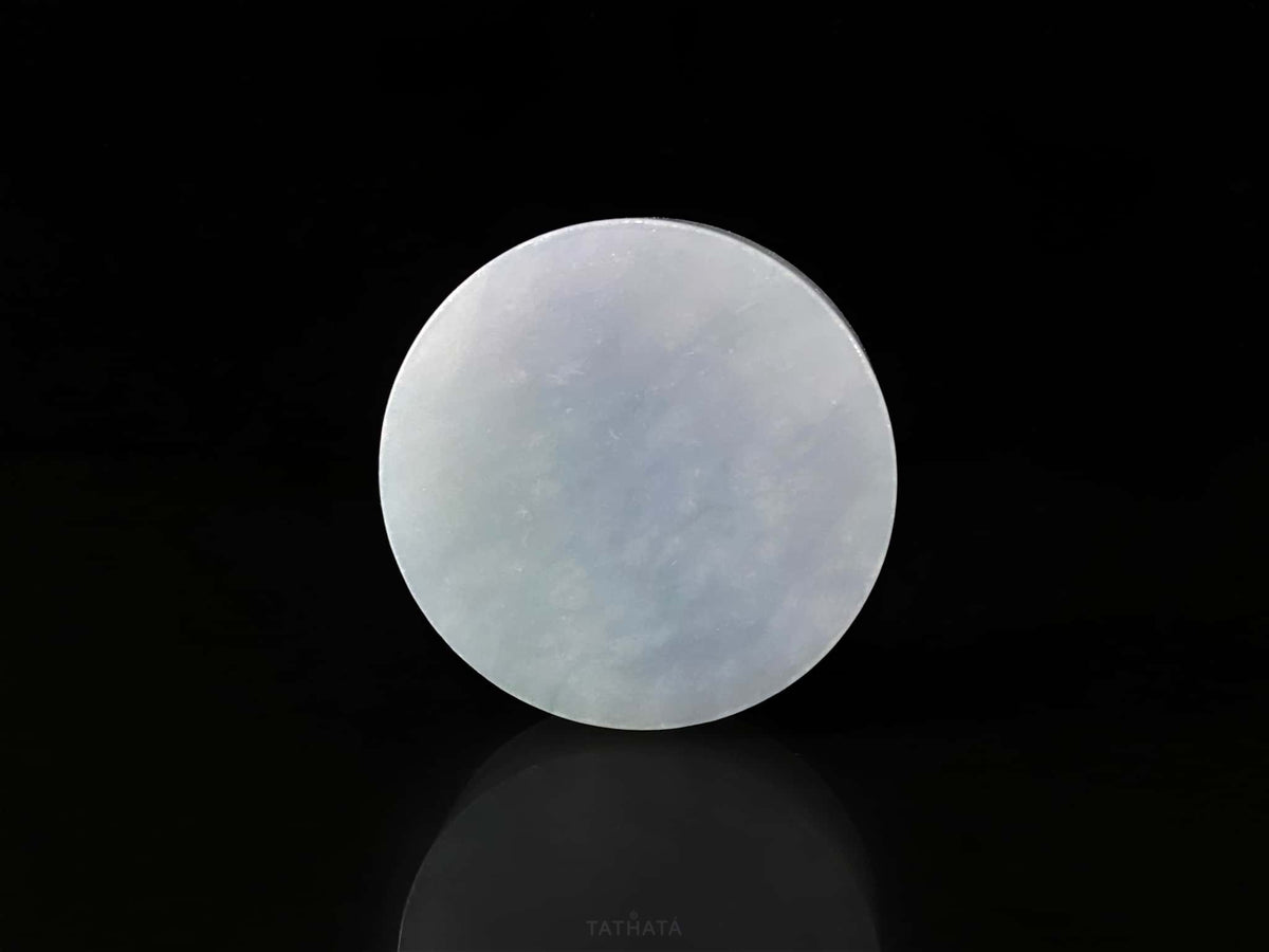 Semi-Finished Jade Blank | Cloudy Frost White · Nature Burmese Jadeite Core