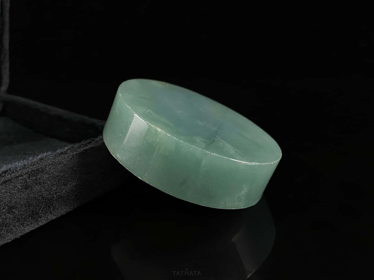 Semi-Finished Jade Blank | Misty Teal Lake Luminescence · Nature Burmese Jadeite Core
