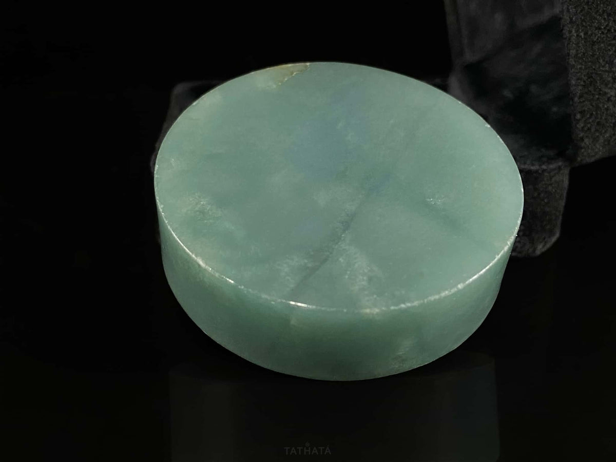 Semi-Finished Jade Blank | Misty Teal Lake Luminescence · Nature Burmese Jadeite Core