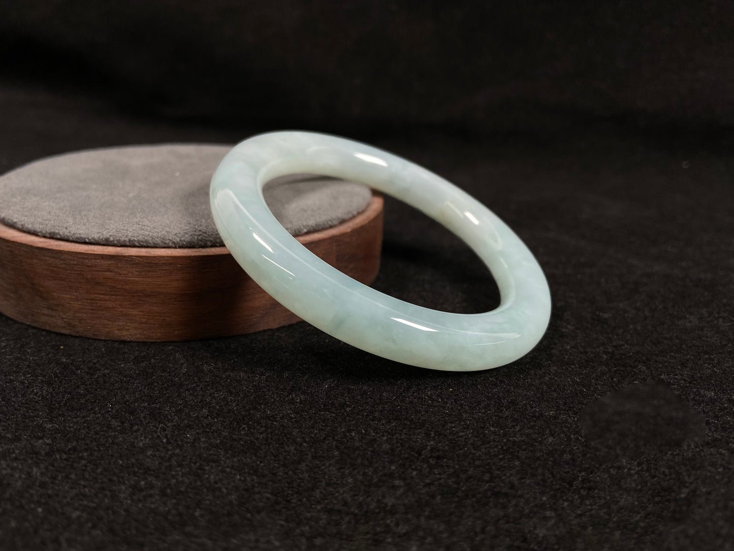A white ice jadeite bangle.