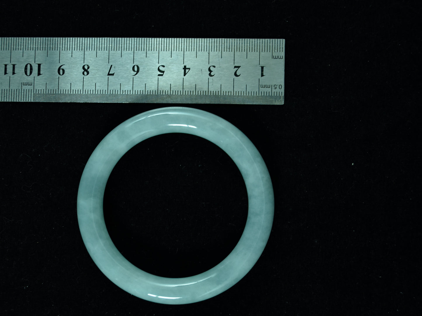 Lake Clarity · Burmese Jadeite Peace Bangle (57mm)