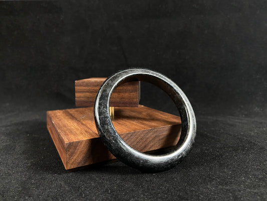 Mysterious Smoke Jade Bangle Enigmatic Charm · Nature Burmese Jadeite Bangle (57mm)