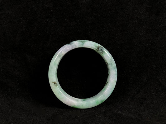 Ink Serenity · Jadeite Peace Bangle with Floating Green (55mm)