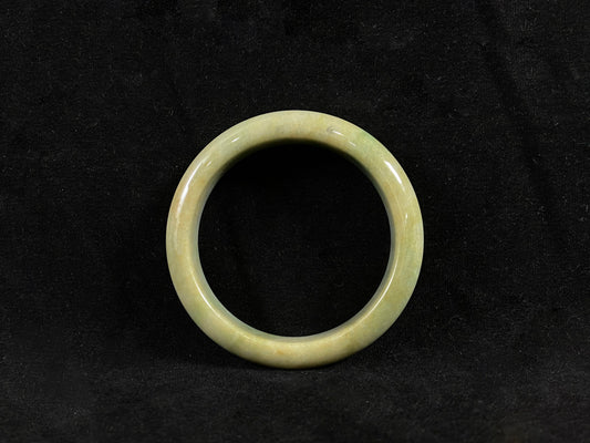 Golden Bloom · Burmese Jadeite Jade Bangle (60mm)