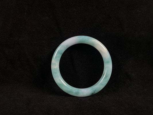 Wealth Luck  Unique Design Statement · Burmese Jadeite Bangle(54.8mm)