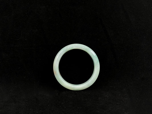Gentle Balance · Jadeite Peace Bangle with Golden Accent (62mm)