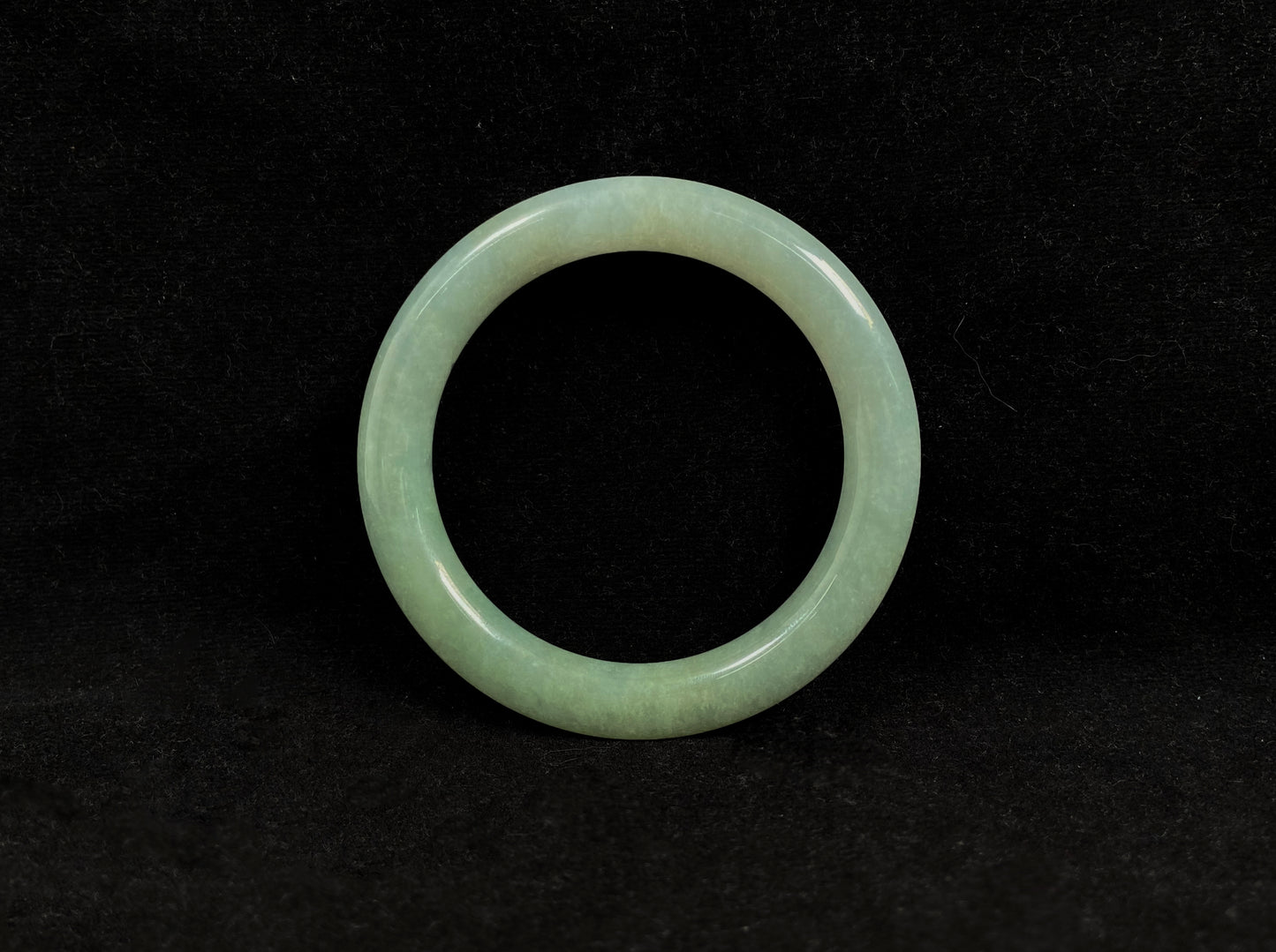 Ethereal Frosted Mint · Nature Burmese Jadeite Bangle (58mm)