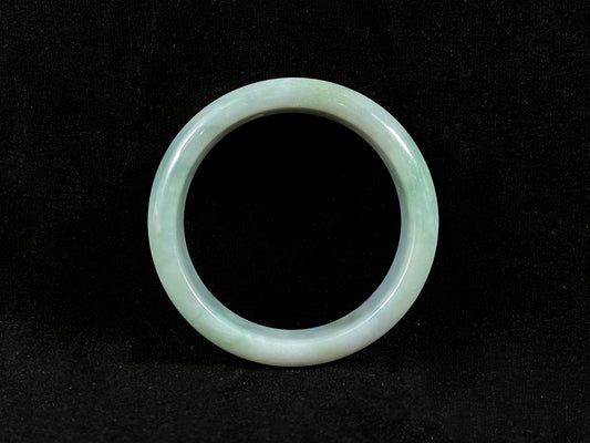 Apple Green Mist · Peace Jadeite Bangle (55mm)