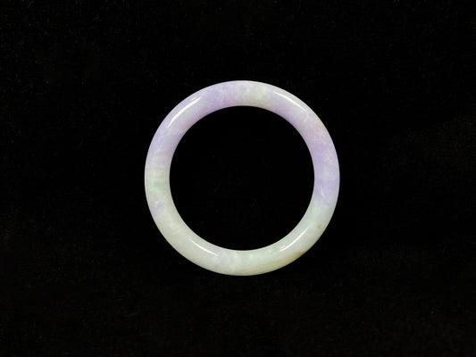 Half green half purple jadeite Bangle