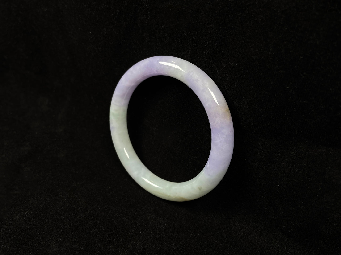Half green half purple jadeite Bangle