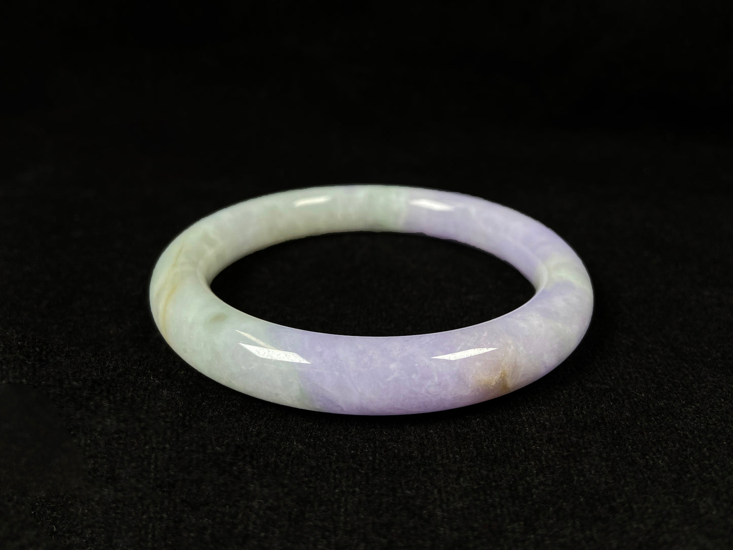 Half green half purple jadeite Bangle