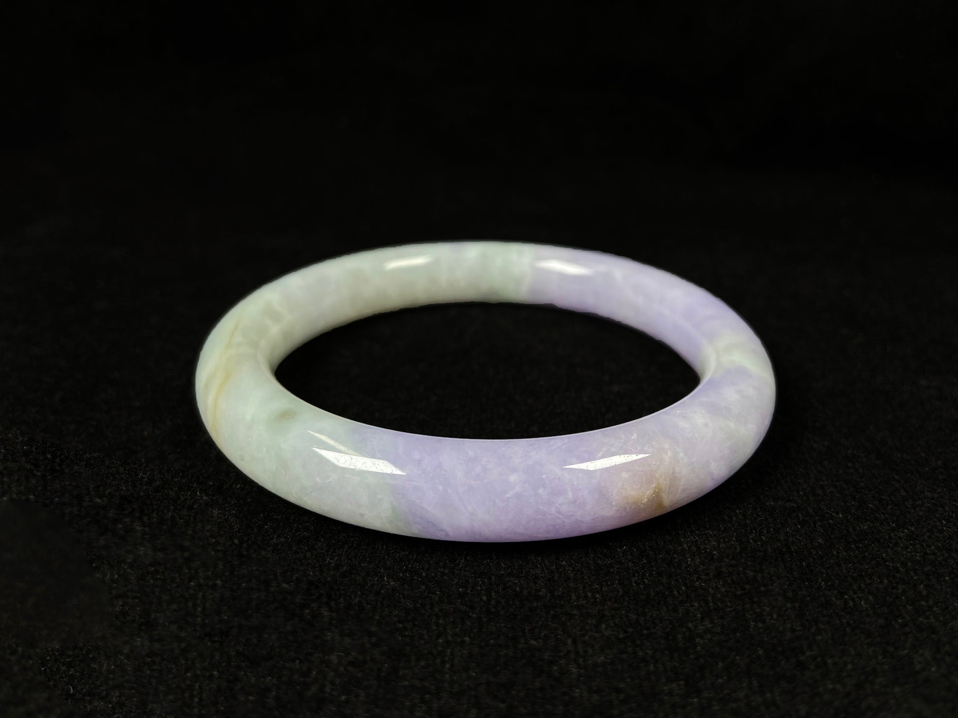 Half green half purple jadeite Bangle