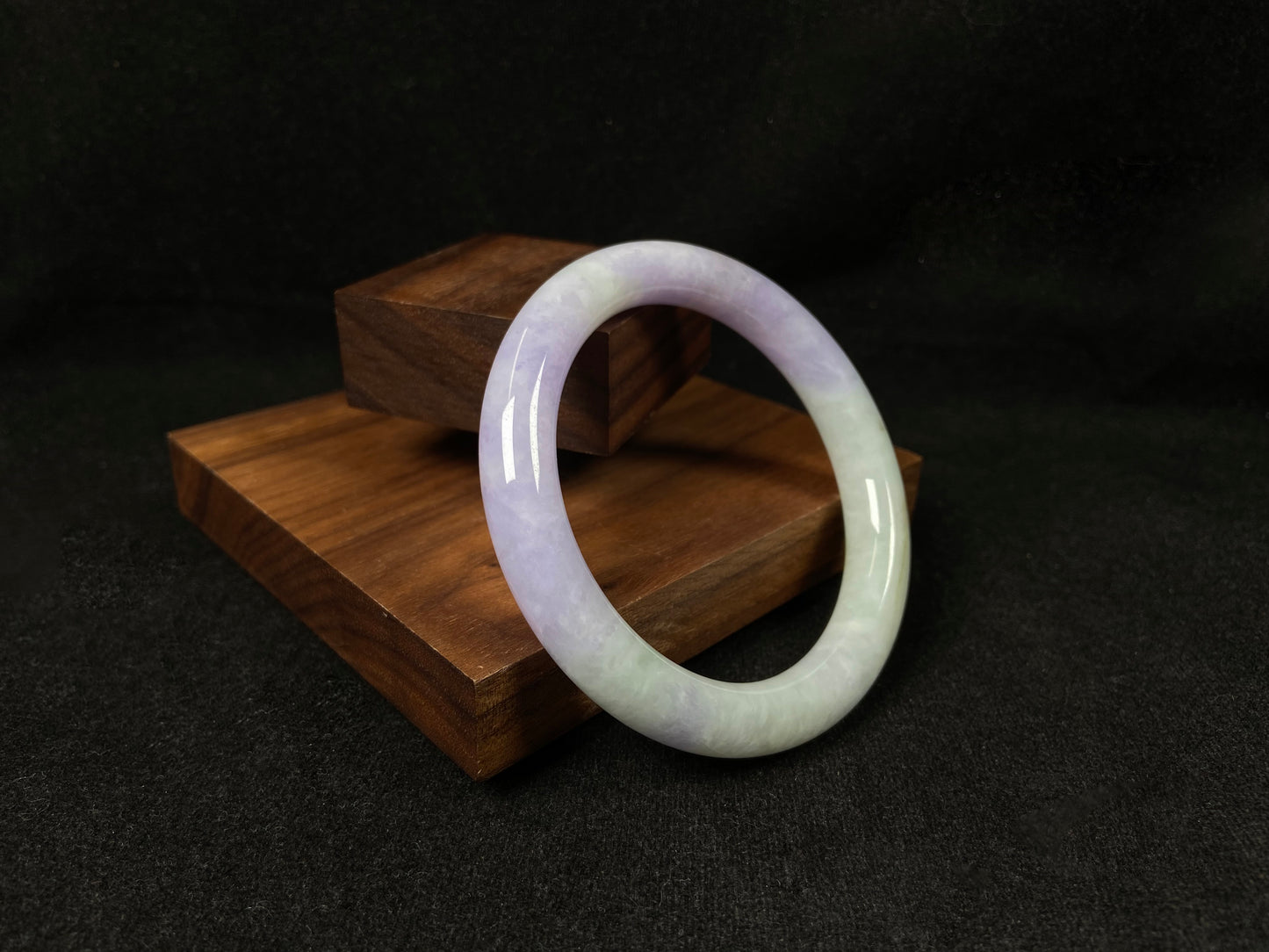 Half green half purple jadeite Bangle