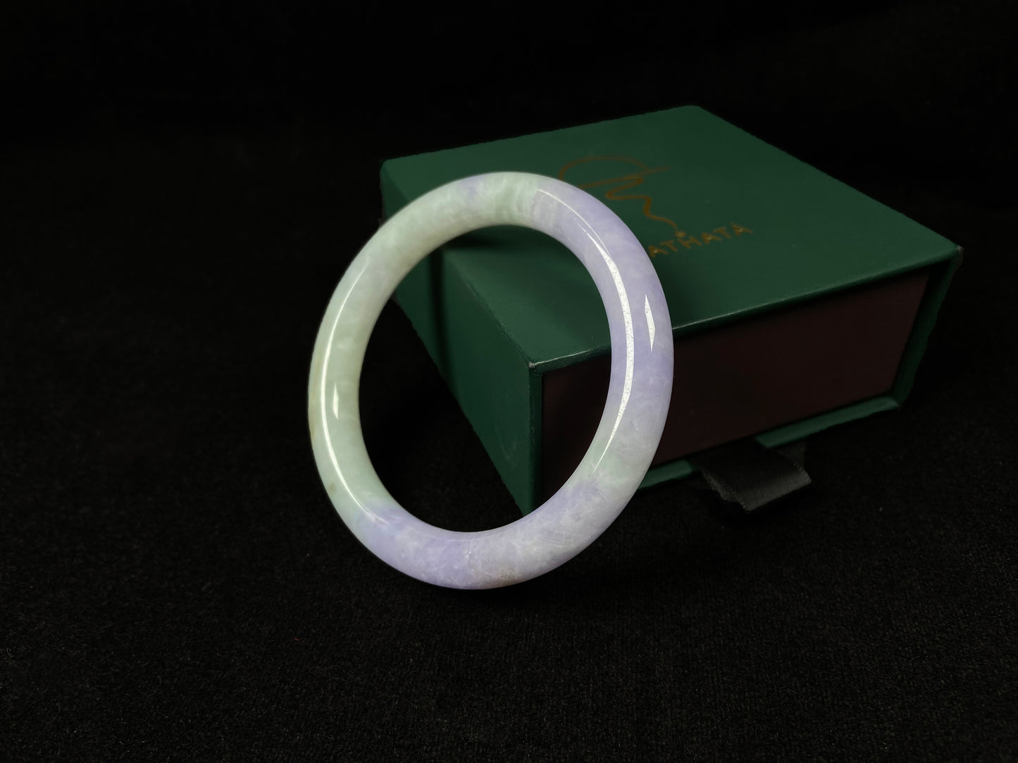 Half green half purple jadeite Bangle