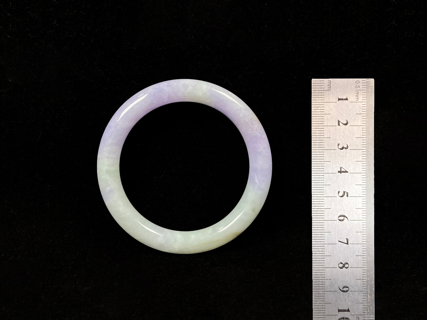 Half green half purple jadeite Bangle