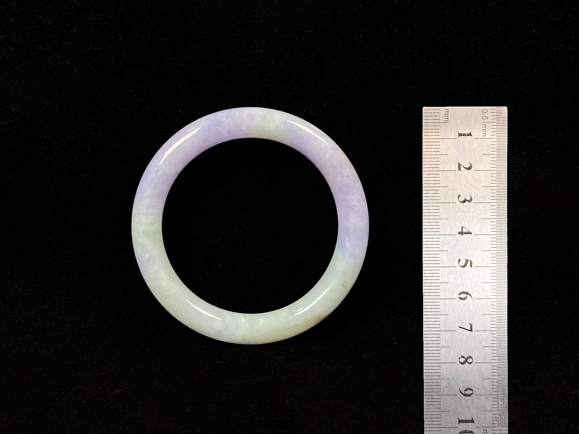 Half green half purple jadeite Bangle