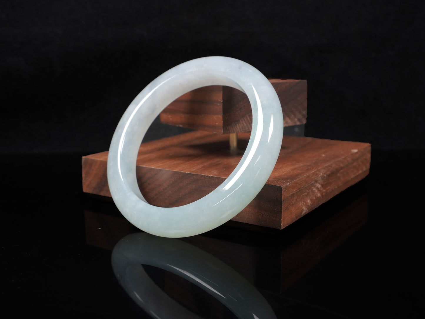 A milky white-hued jadeite bangle.