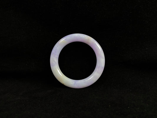 Resplendent Lilac Gold Veined· Nature Burmese Jadeite Bangle (55mm)